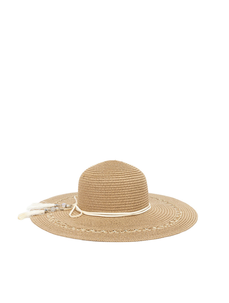 Chapeau en paille à chaîne